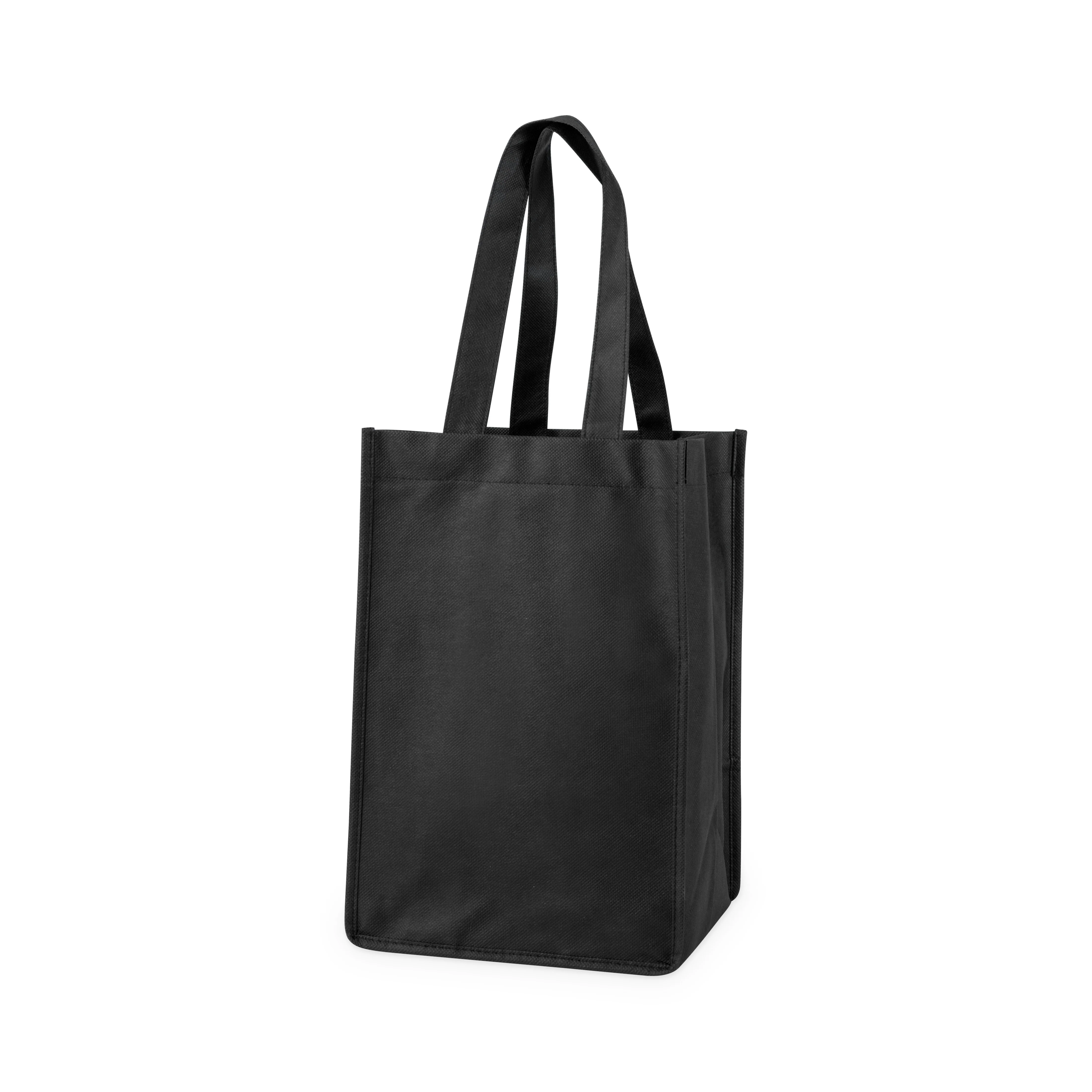 4-Bottle Non-Woven Tote in Black - Image 3