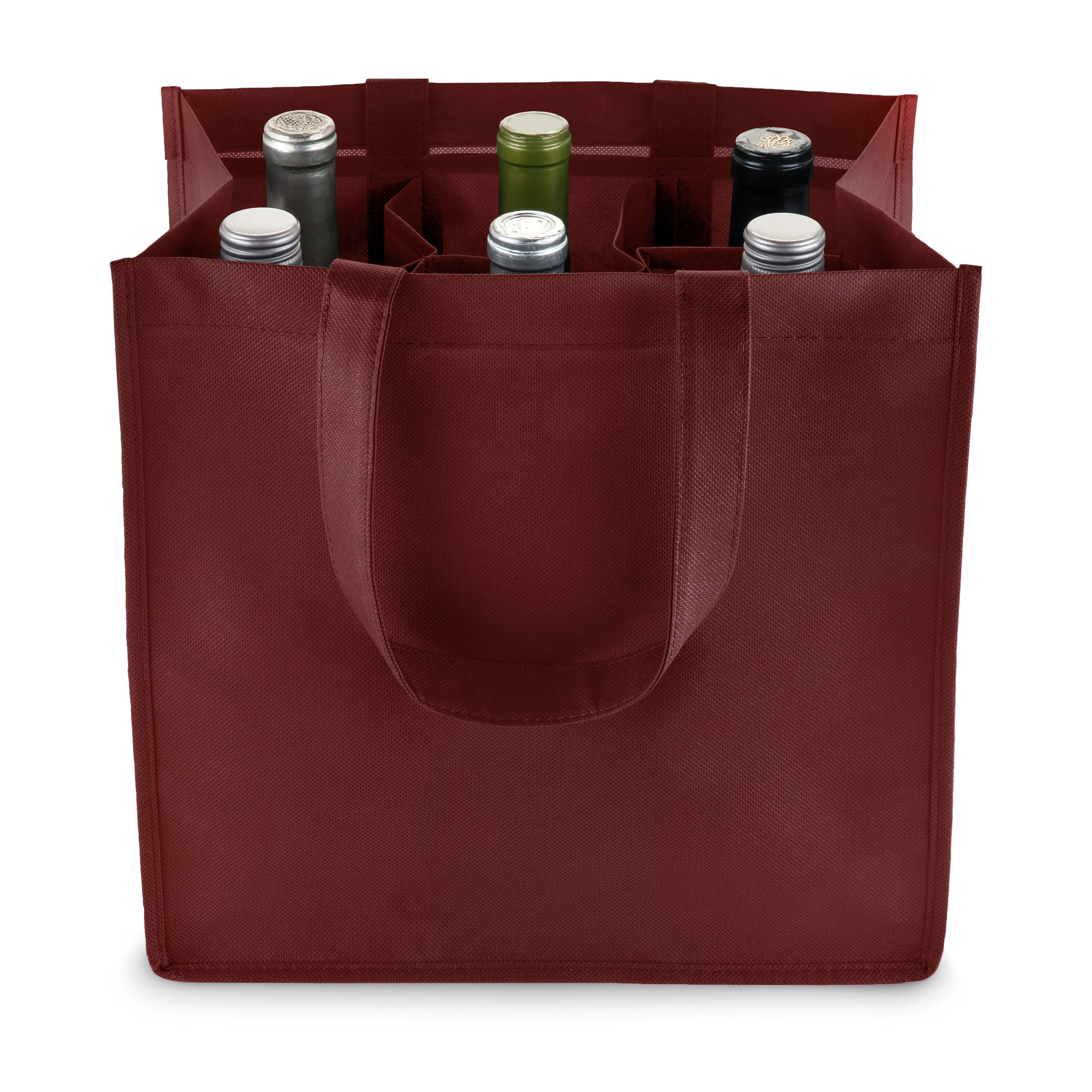 6-Bottle Non-Woven Tote in Red