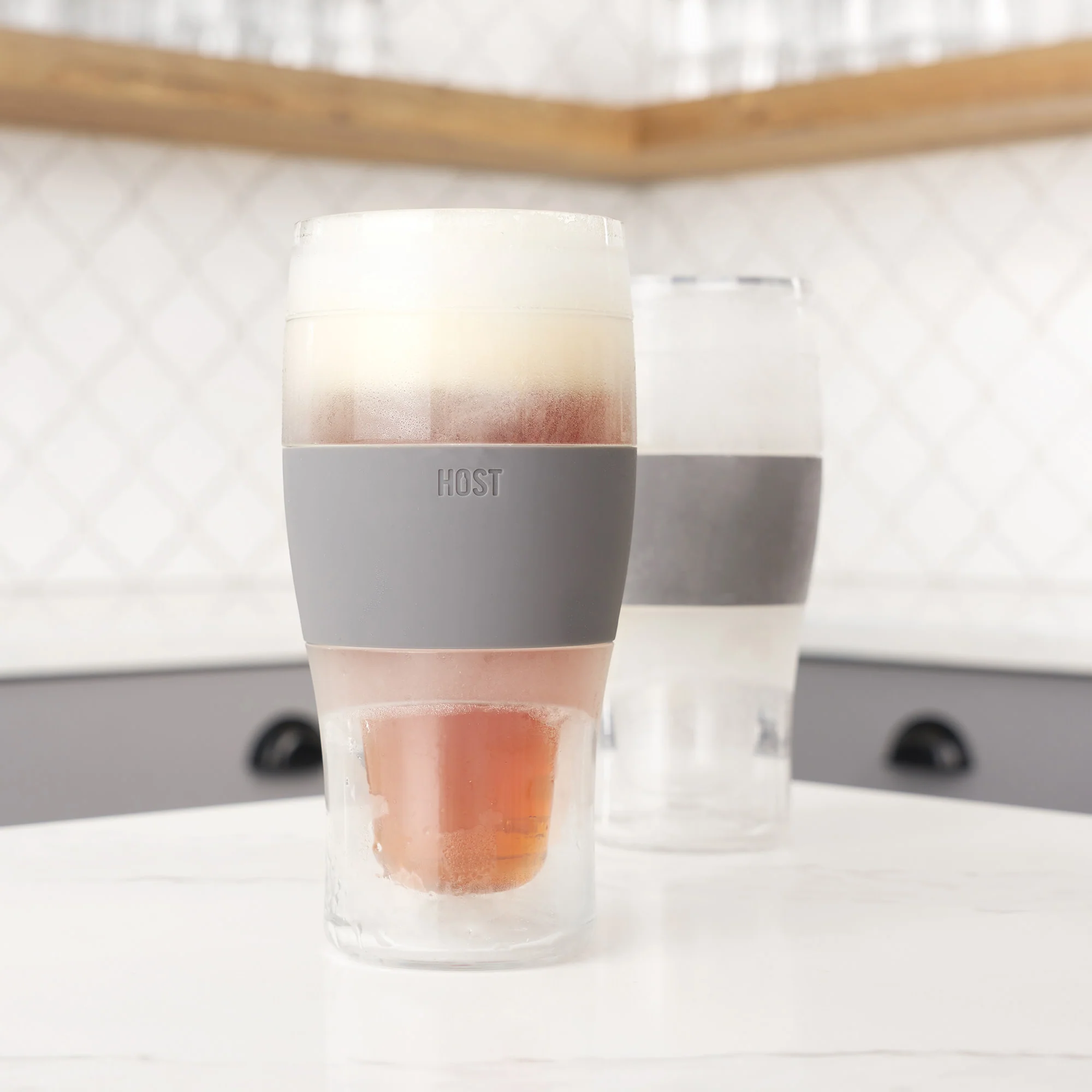 Beer FREEZE Cooling Cup in Gray, Set of 2 - Image 5