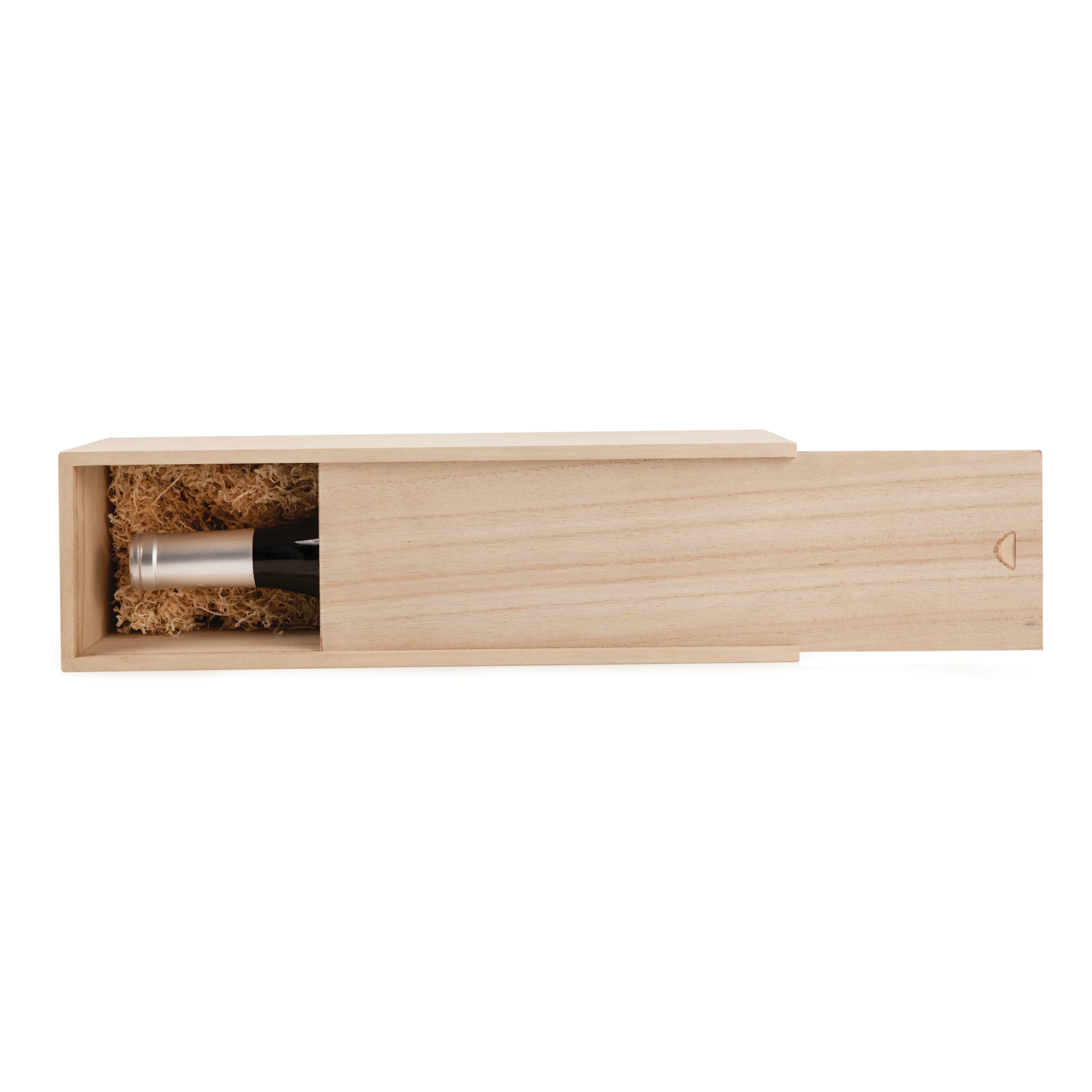 Single Bottle Paulownia Wood Wine Box - Image 2