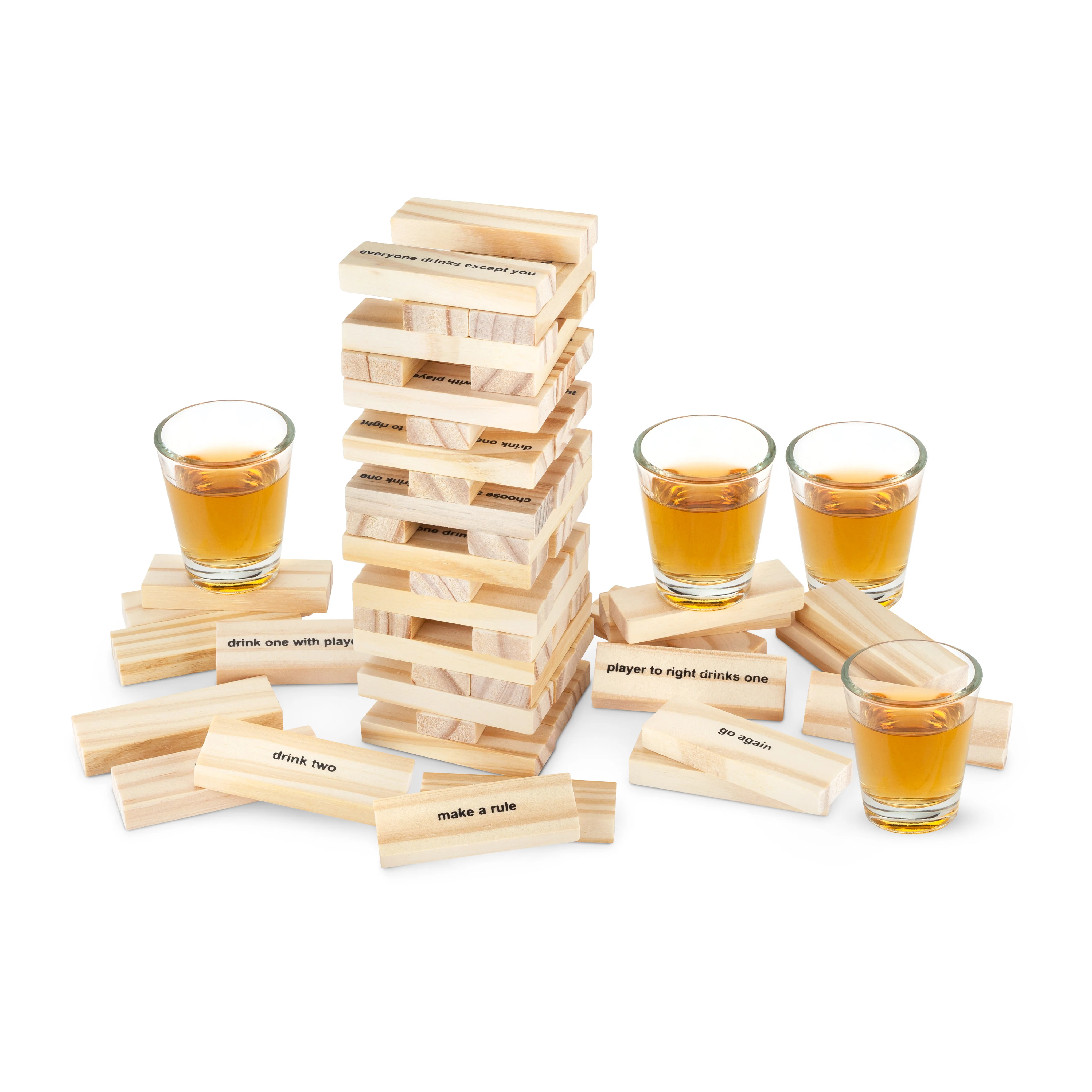 Stack Stacking Blocks Drinking Game with Shot Glasses - Image 3