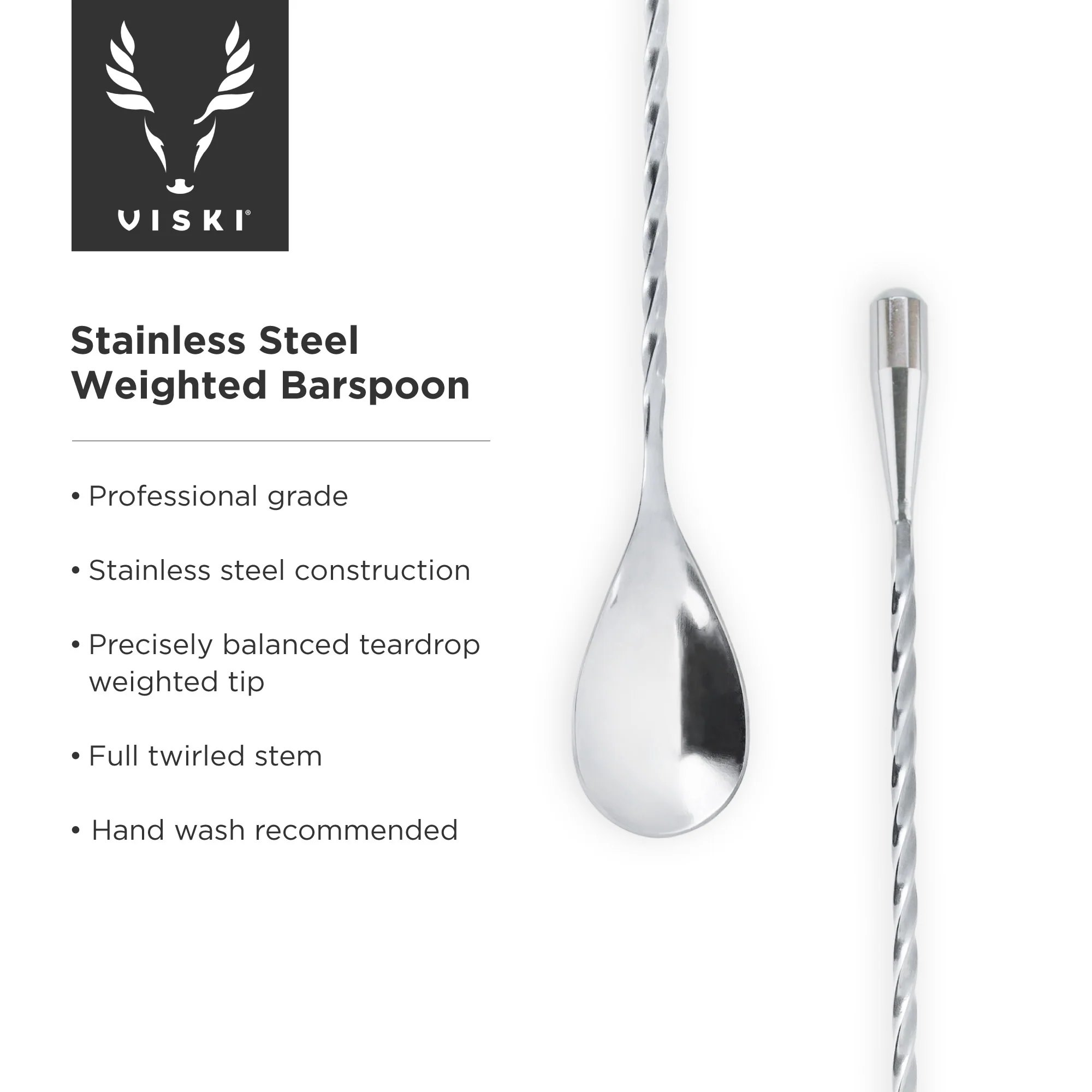 Harrison Weighted Bar Spoon in Stainless Steel - Image 7