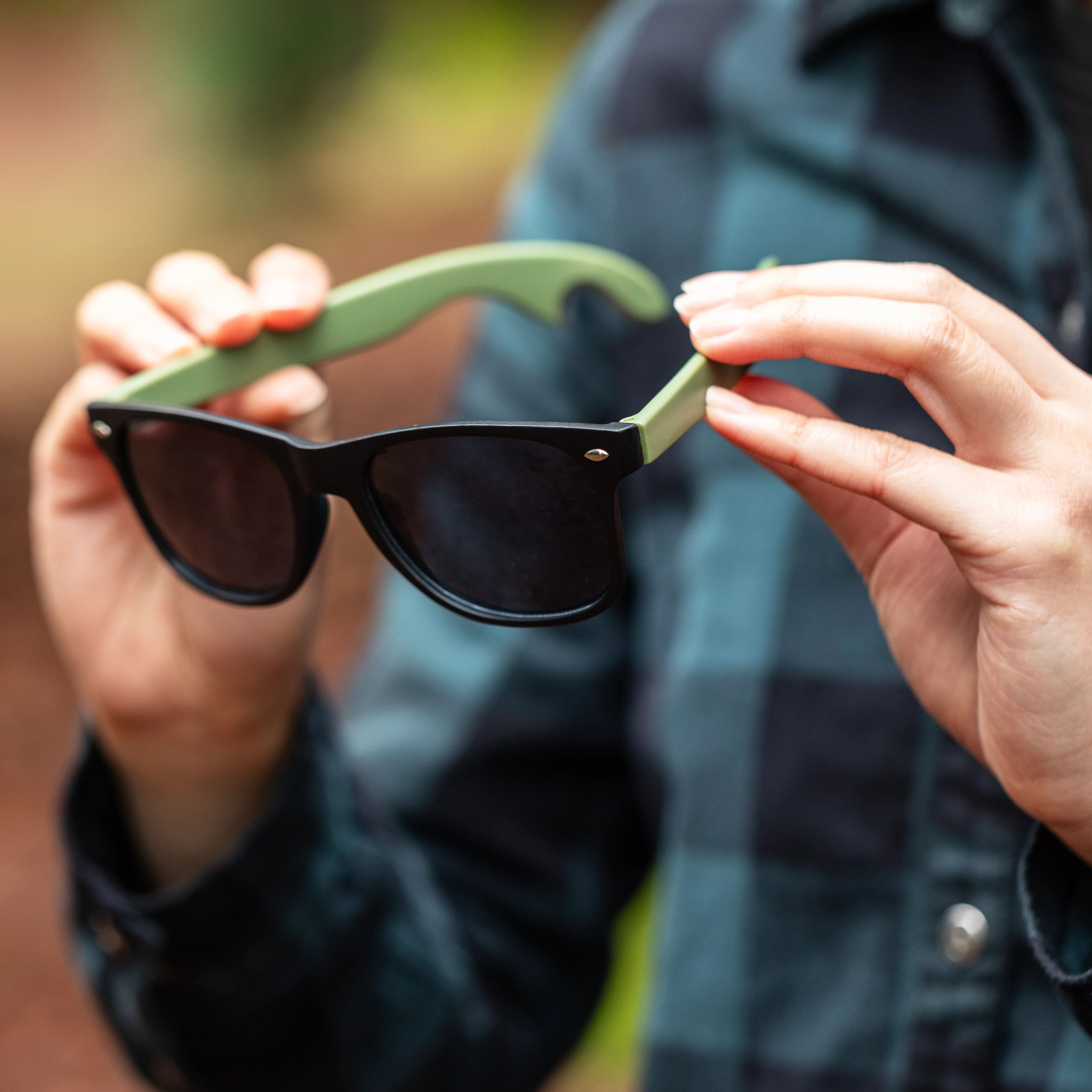 Sunglasses Bottle Opener in Black & Green - Image 4