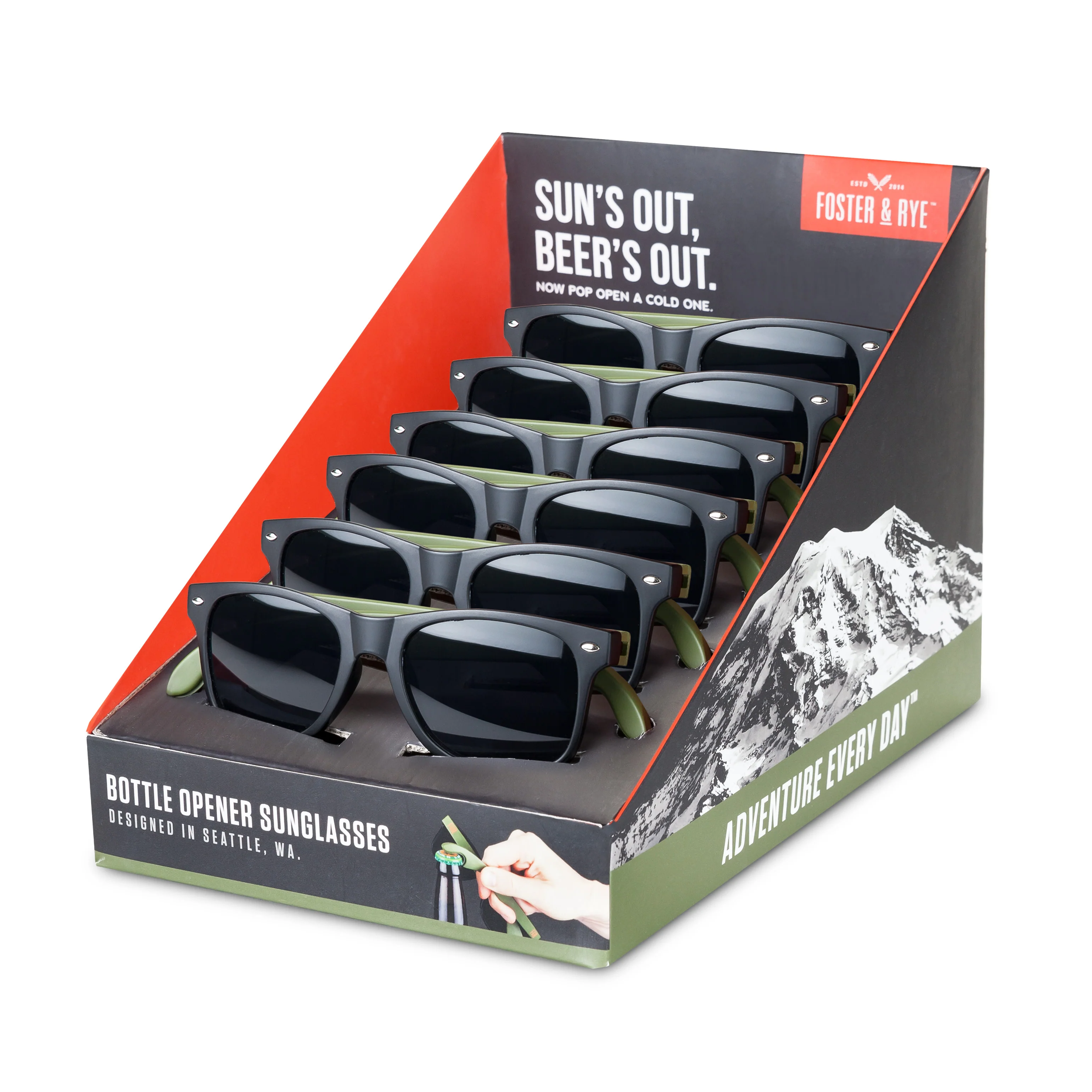 Sunglasses Bottle Opener in Black & Green - Image 5