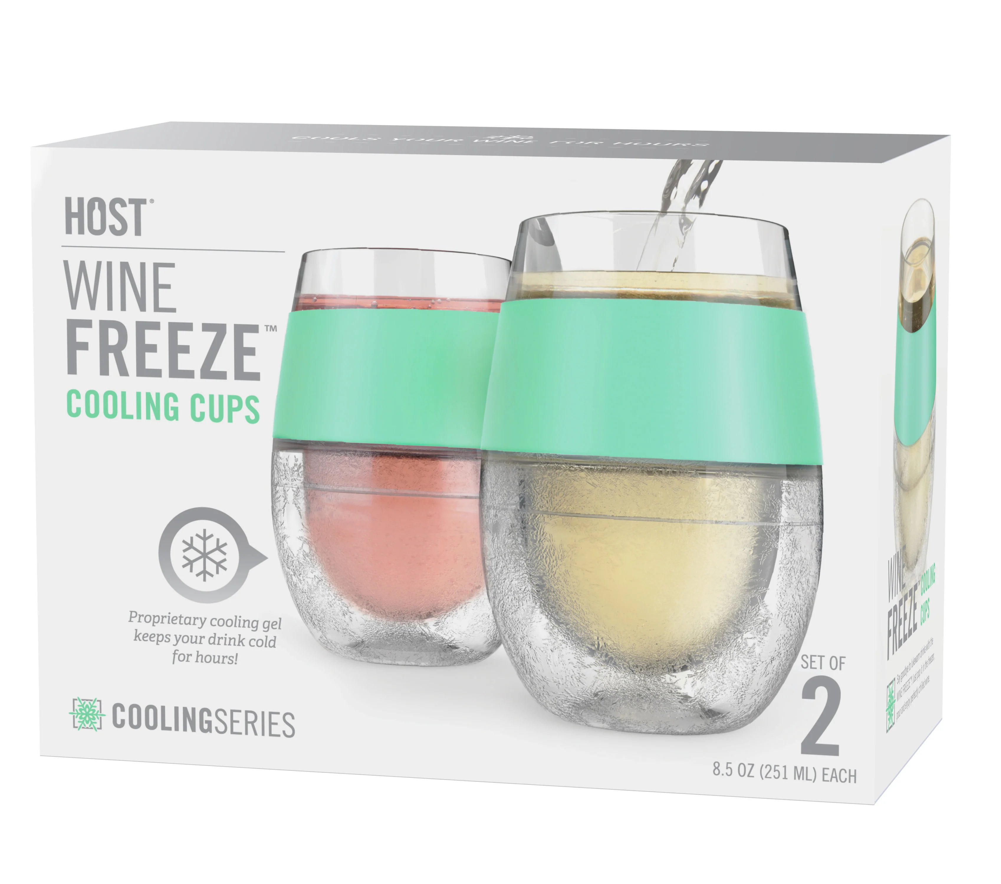 Wine FREEZE Cooling Cup in Mint, Set of 2 - Image 2