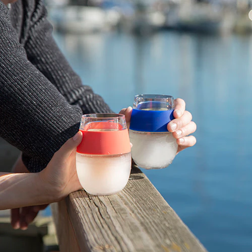 Wine FREEZE Cooling Cup in Blue, Set of 2 - Image 5