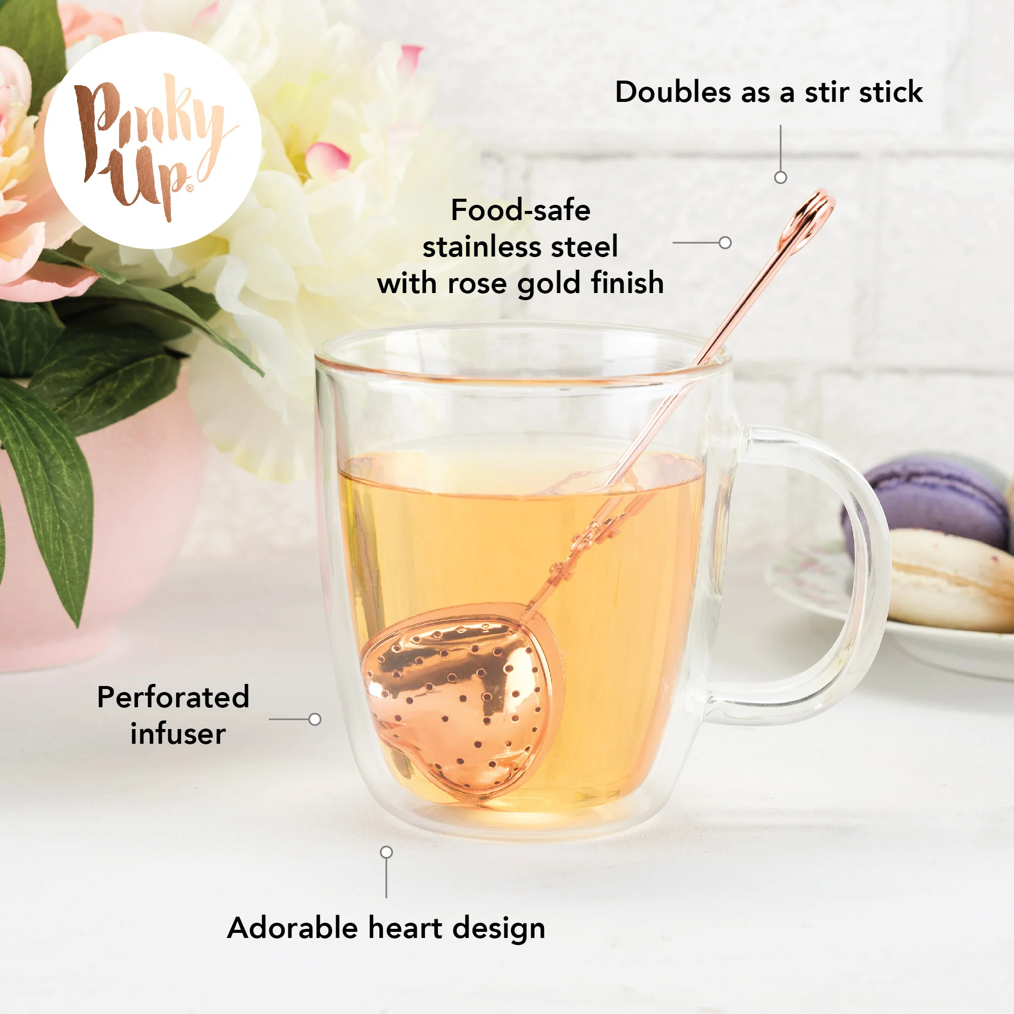 Heart Tea Infuser in Rose Gold - Image 6