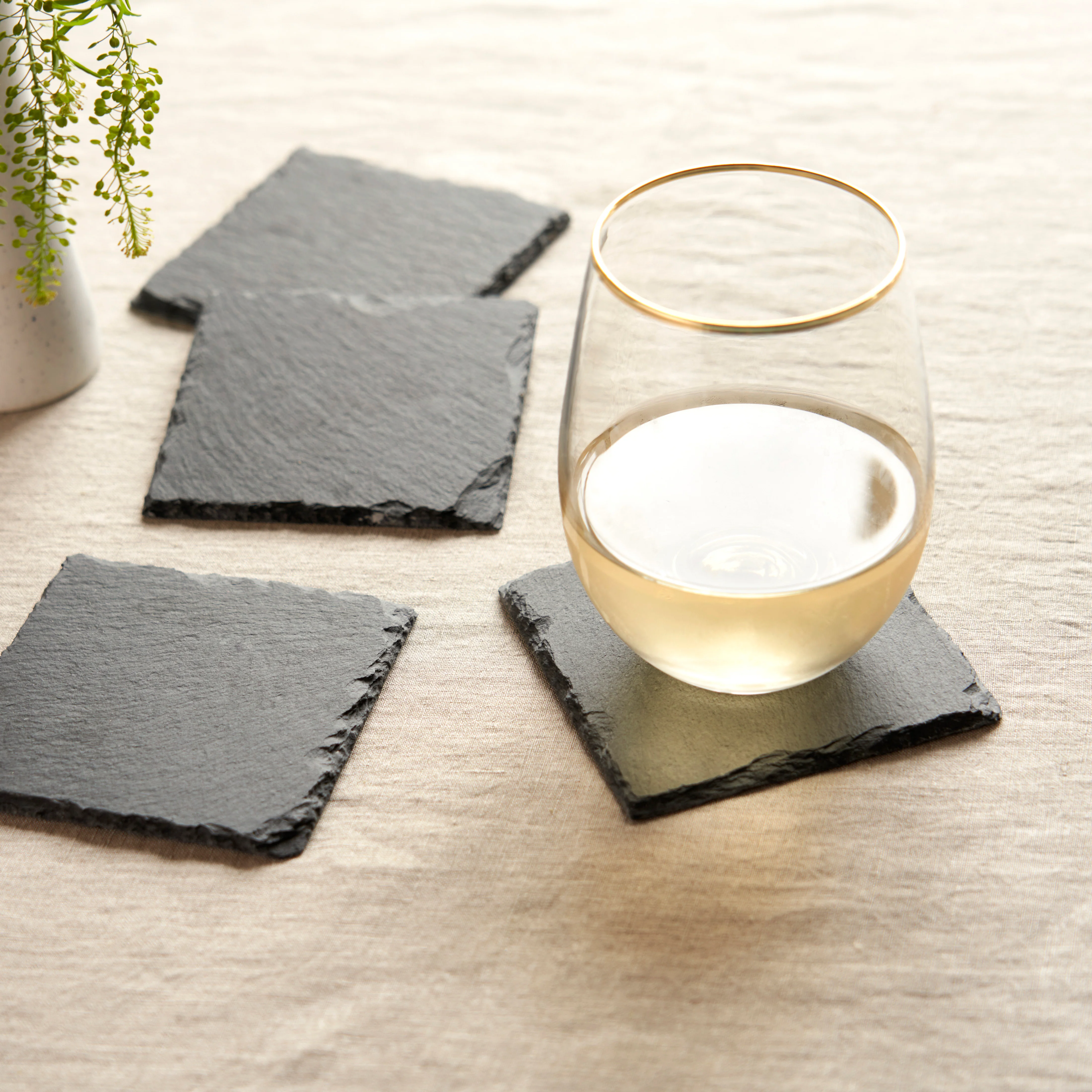Square Slate Coasters, Set of 4 - Image 6