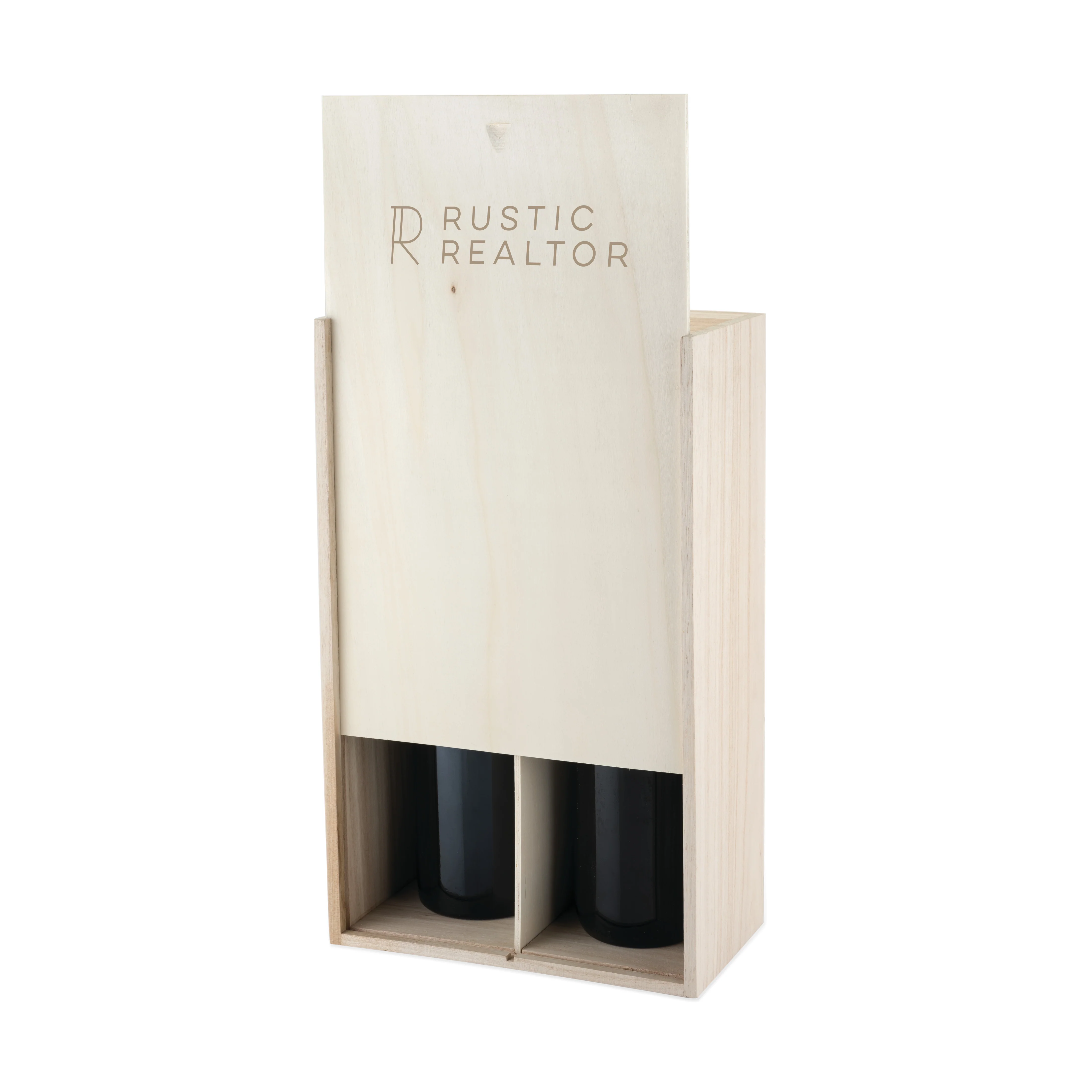 Two Bottle Paulownia Wood Wine Box - Image 3