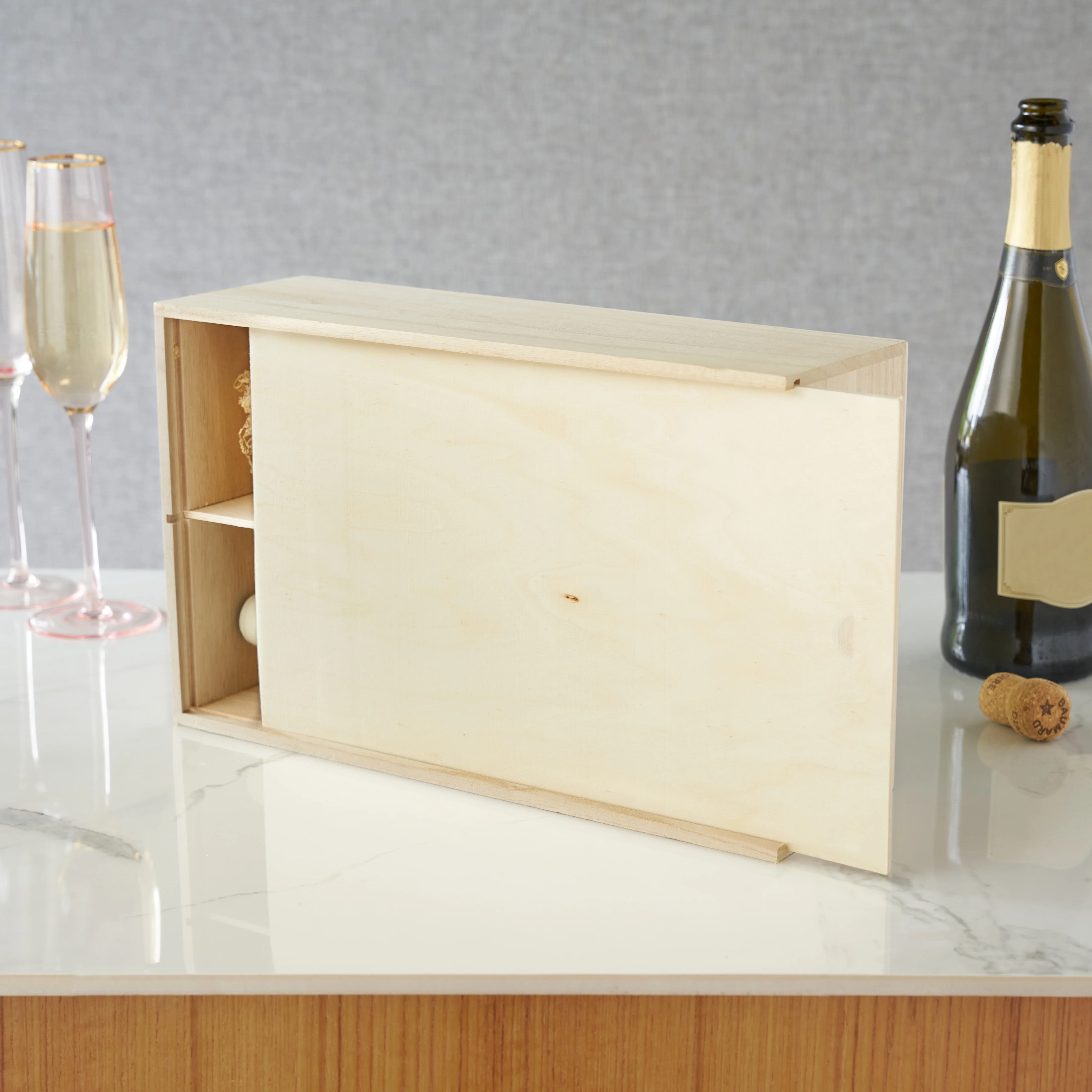 Two Bottle Paulownia Wood Wine Box - Image 4