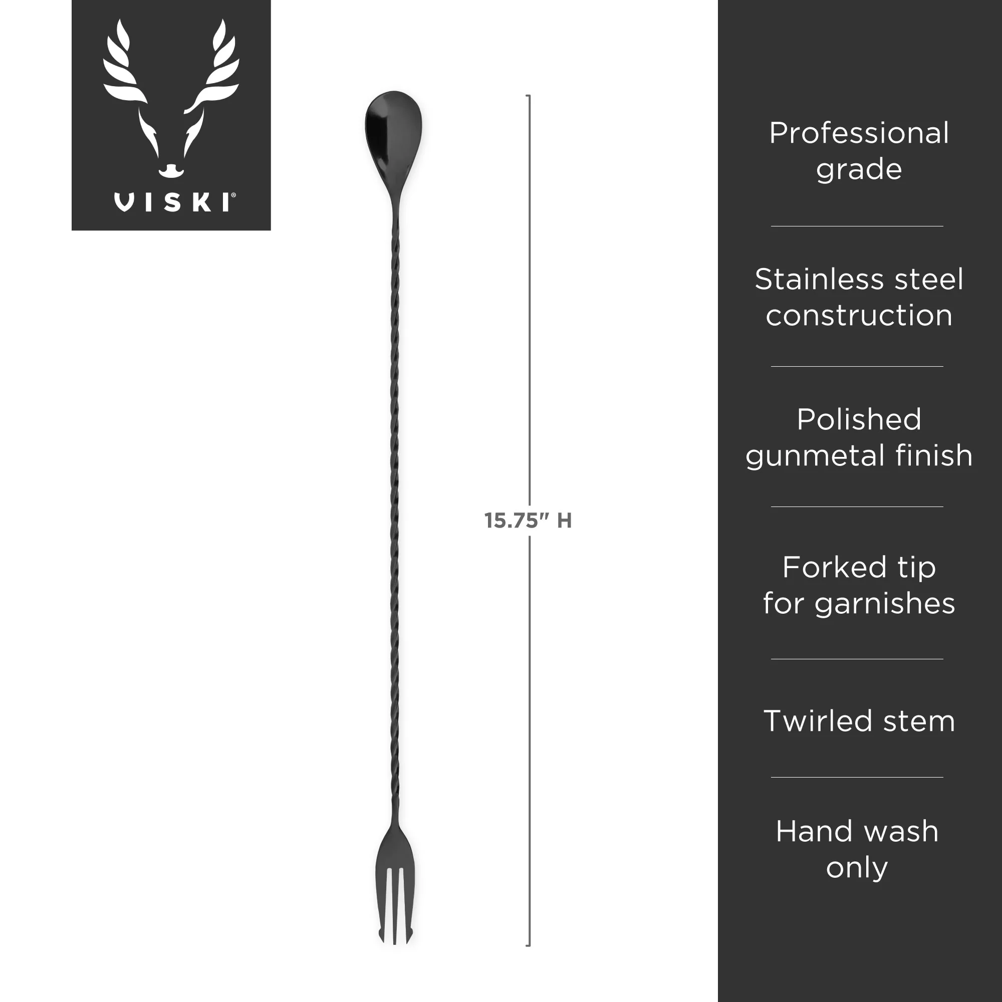 Warren Trident Bar Spoon in Gunmetal - Image 8