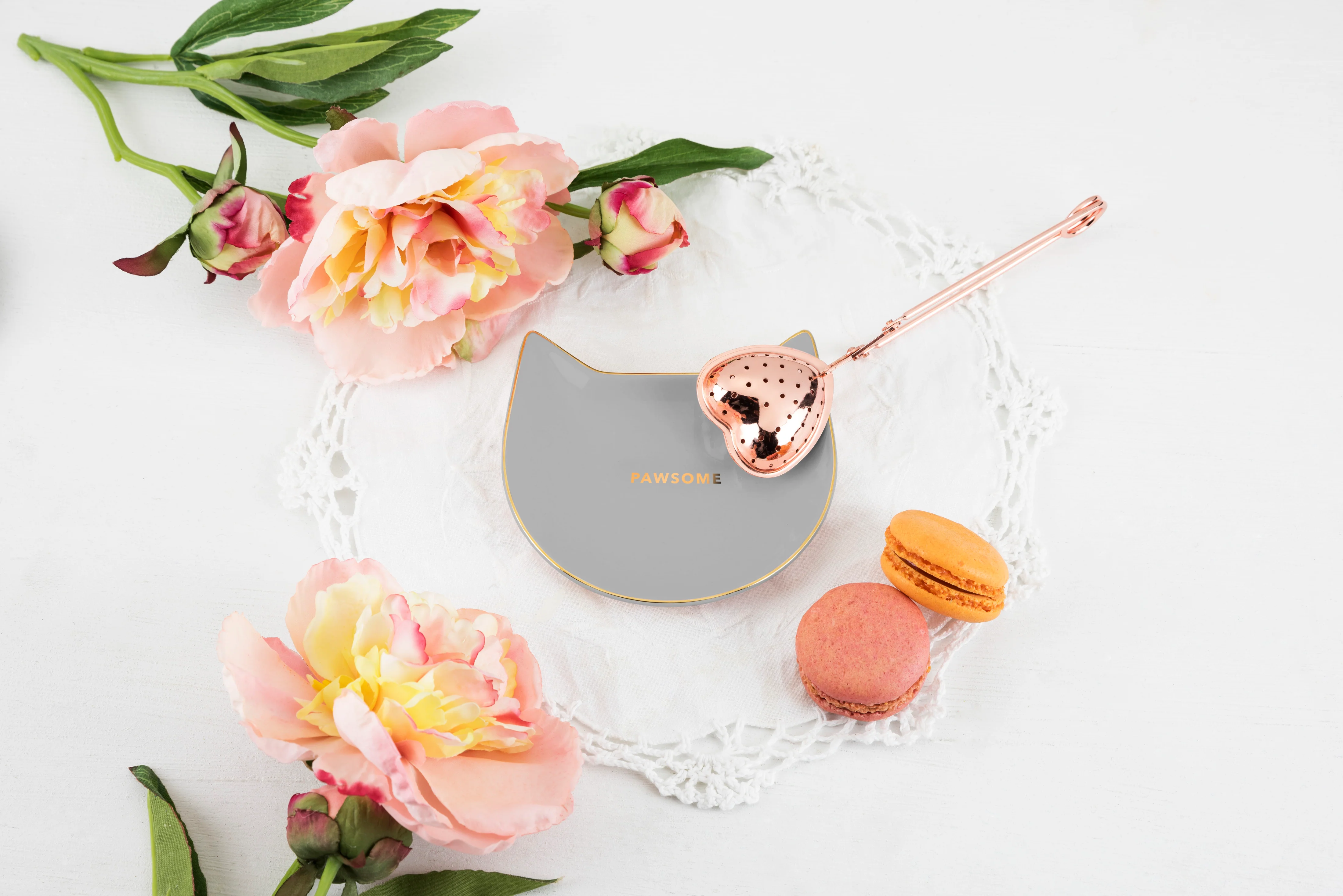 Pawsome Ceramic Tea Tray in Gray - Image 3
