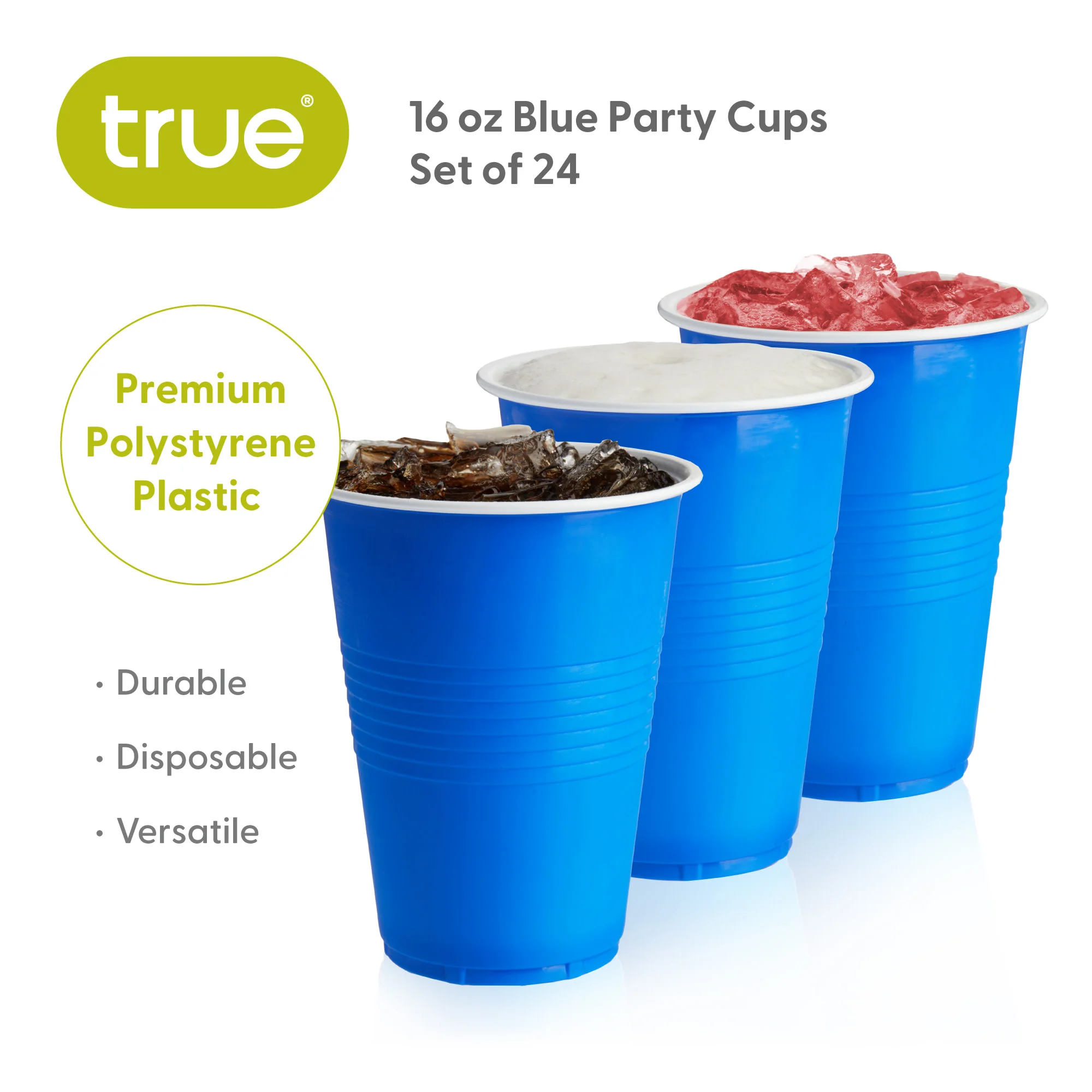 Party 16 oz Plastic Cups in Blue, Set of 24 - Image 6