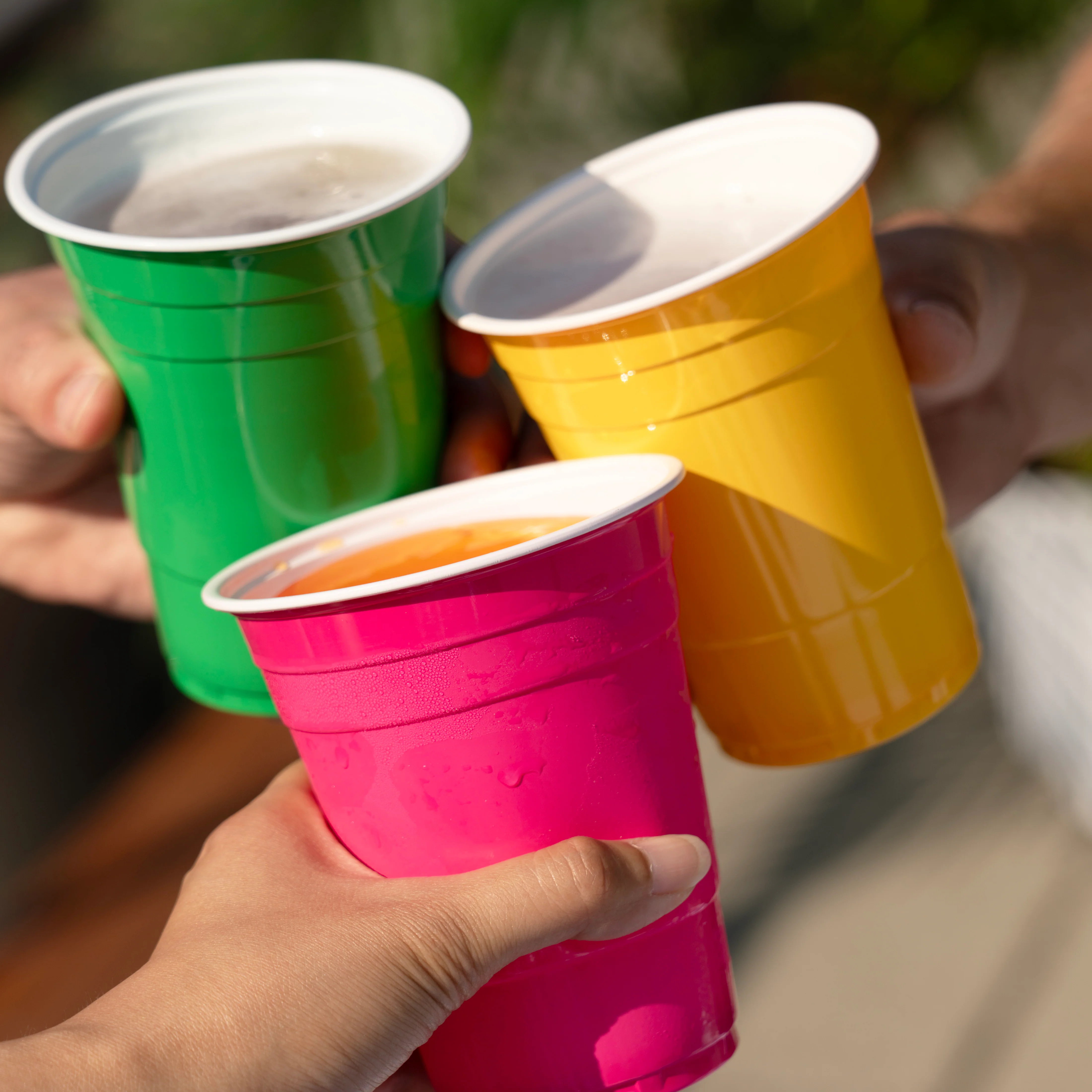 Party 16 oz Plastic Cups in Assorted Neon, Set of 24 - Image 4