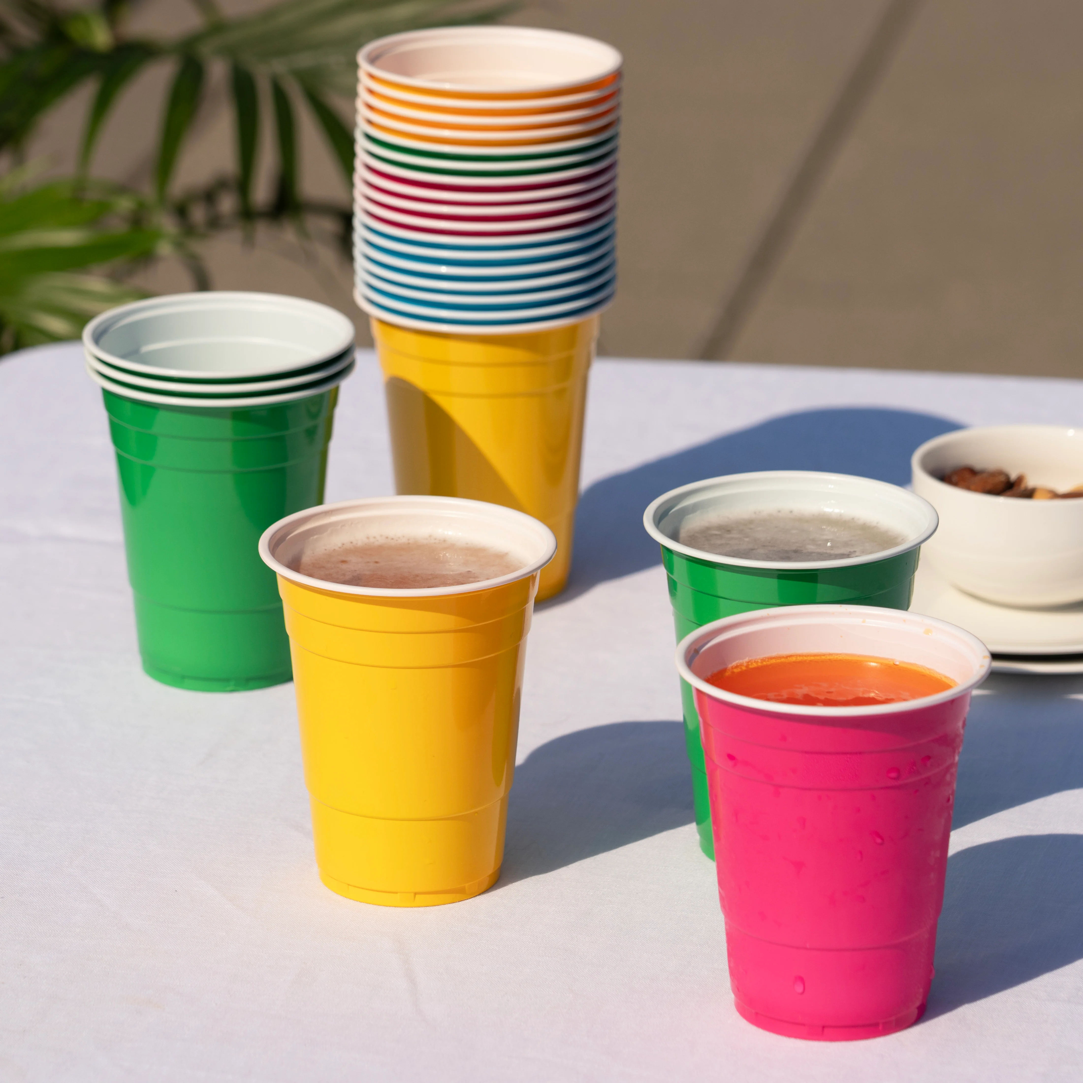 Party 16 oz Plastic Cups in Assorted Neon, Set of 24 - Image 5