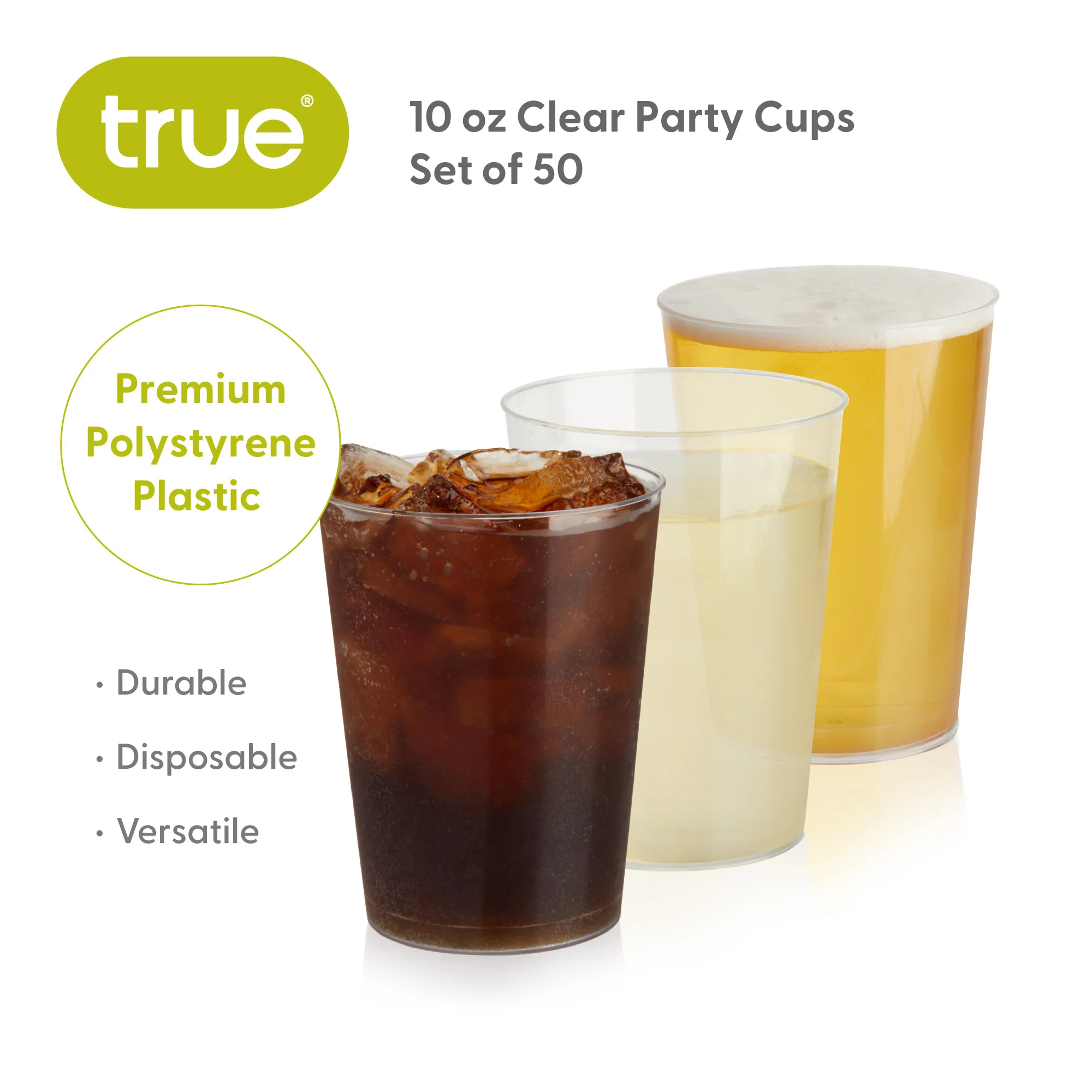 Party 10oz Clear Plastic Tumblers, Set of 50 - Image 8