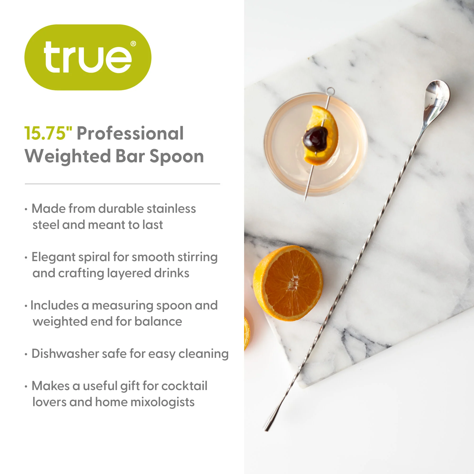 Twist Professional Weighted Bar Spoon in Stainless Steel - Image 6