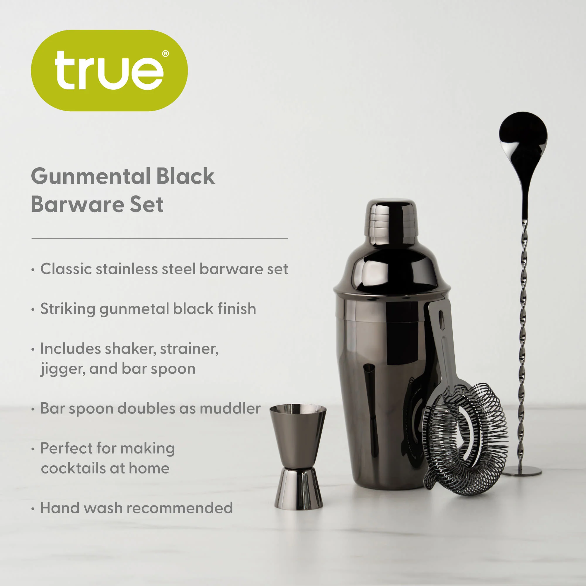 4-Piece Mixologist Barware Set in Gunmetal - Image 7