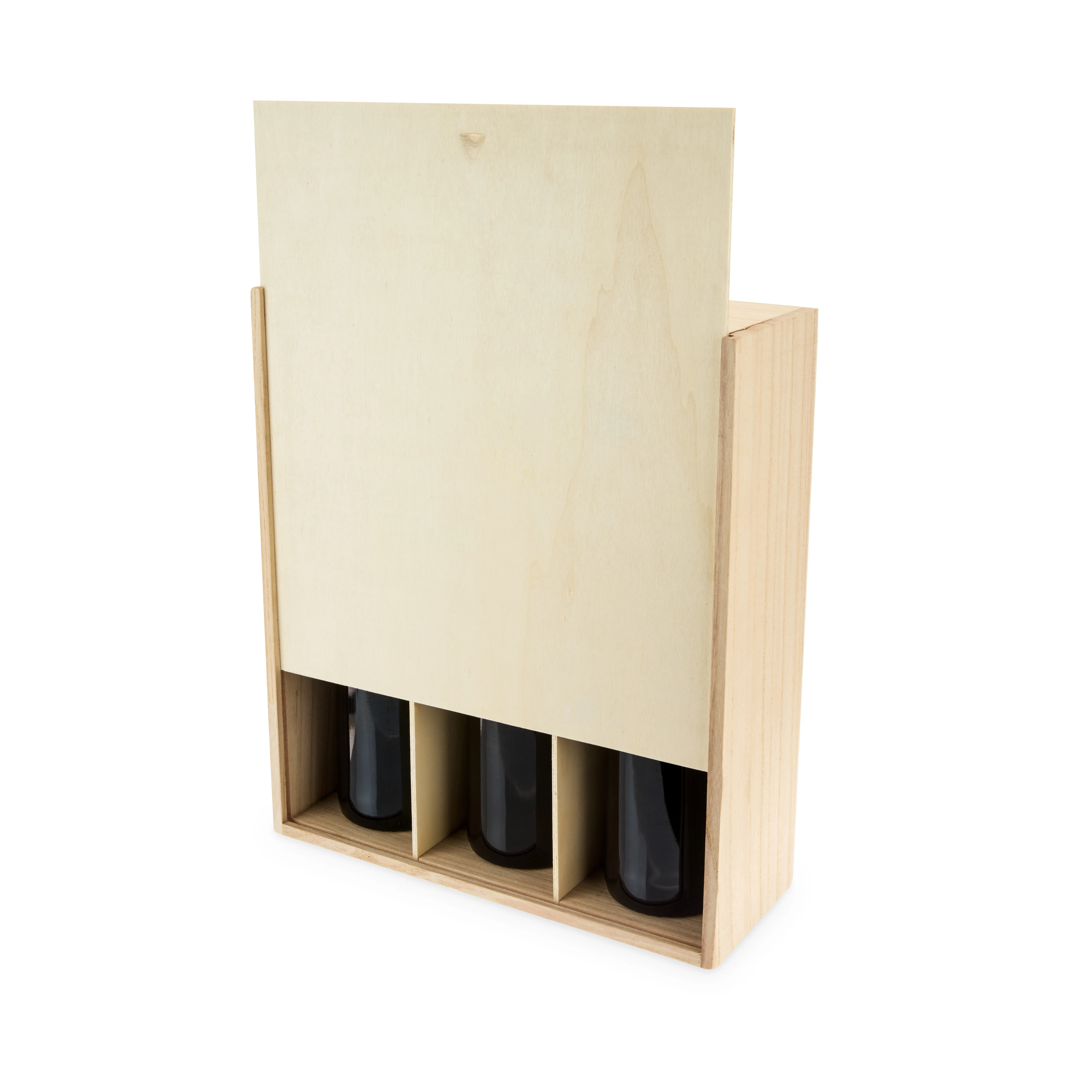 3-Bottle Paulownia Wood Wine Box - Image 2