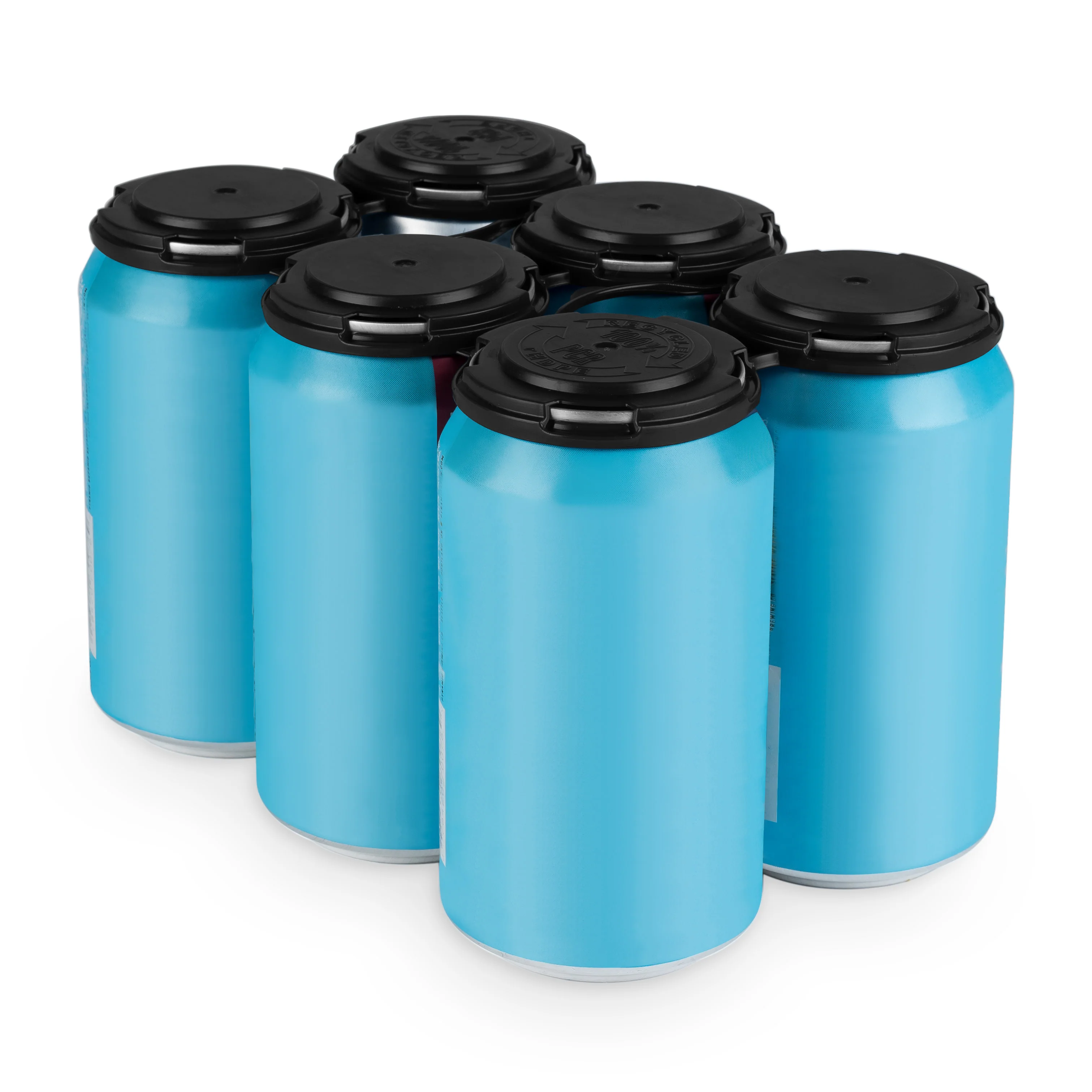 6-Pack Black Beer Can Handler, Set of 510 - Image 2