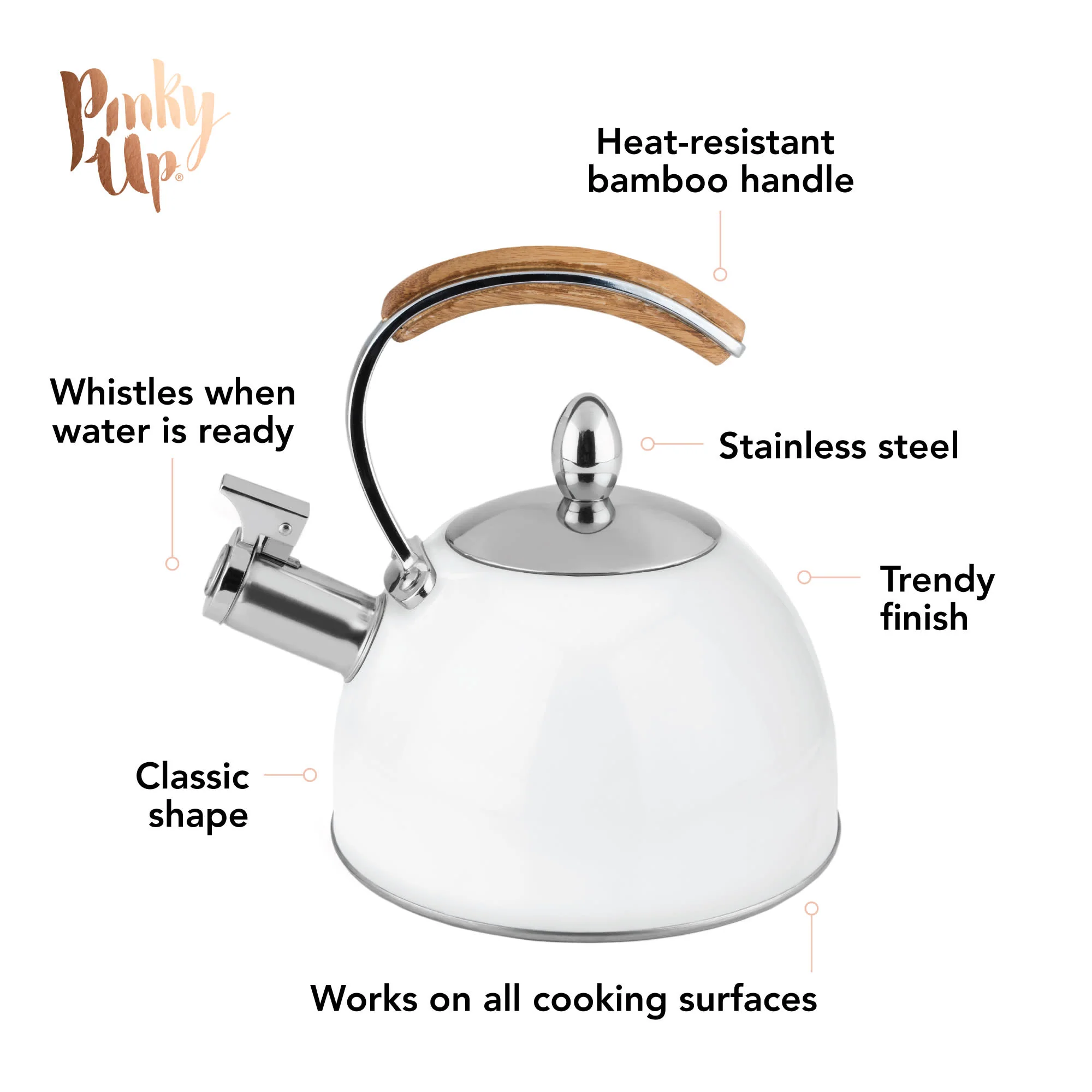 Presley Tea Kettle in White - Image 6