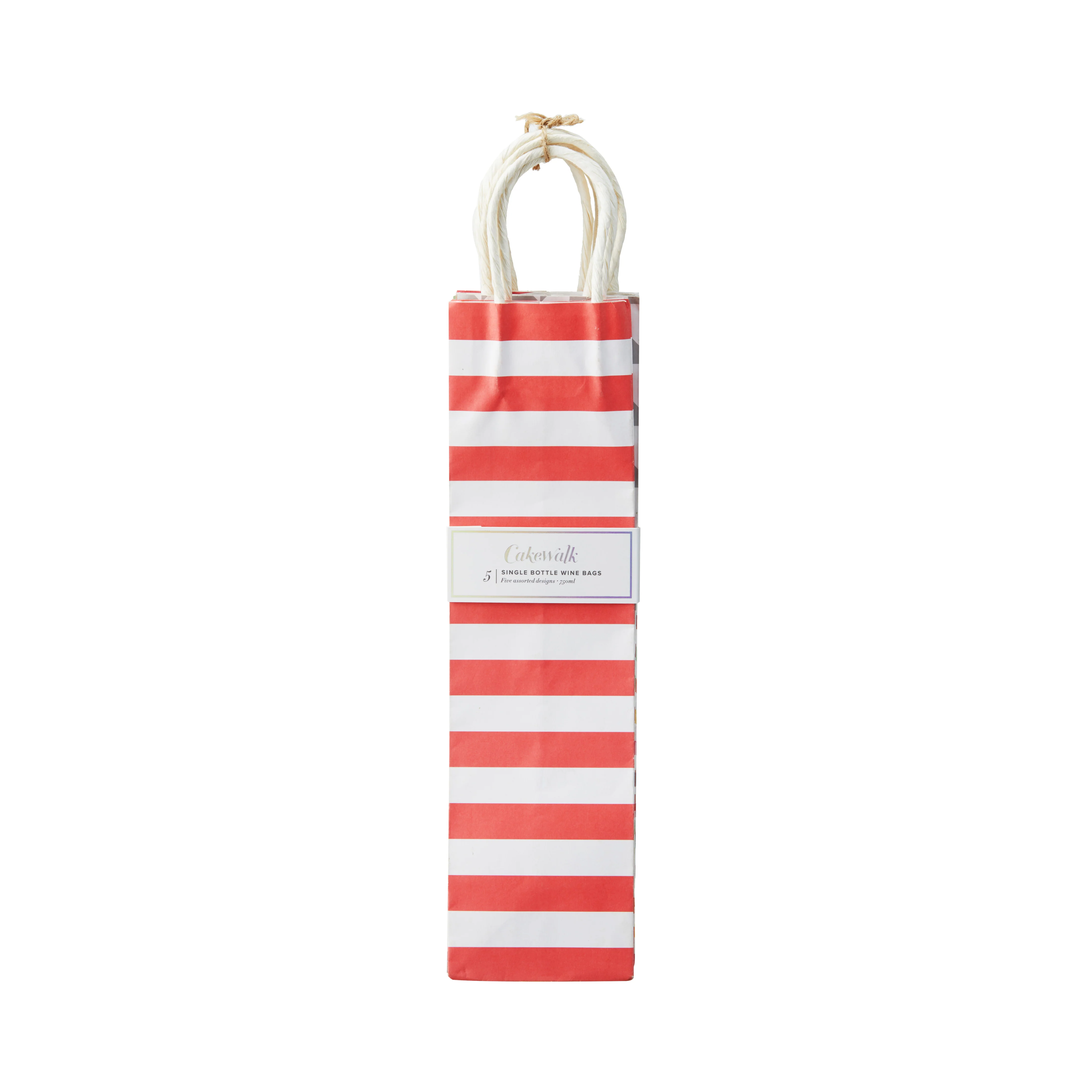 Kraft Single Bottle Wine Bag in Assorted Colors, Set of 5 - Image 2