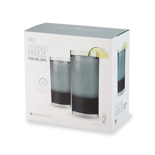 Highball FREEZE Cooling Cup in Tinted Gray, Set of 2 - Image 2