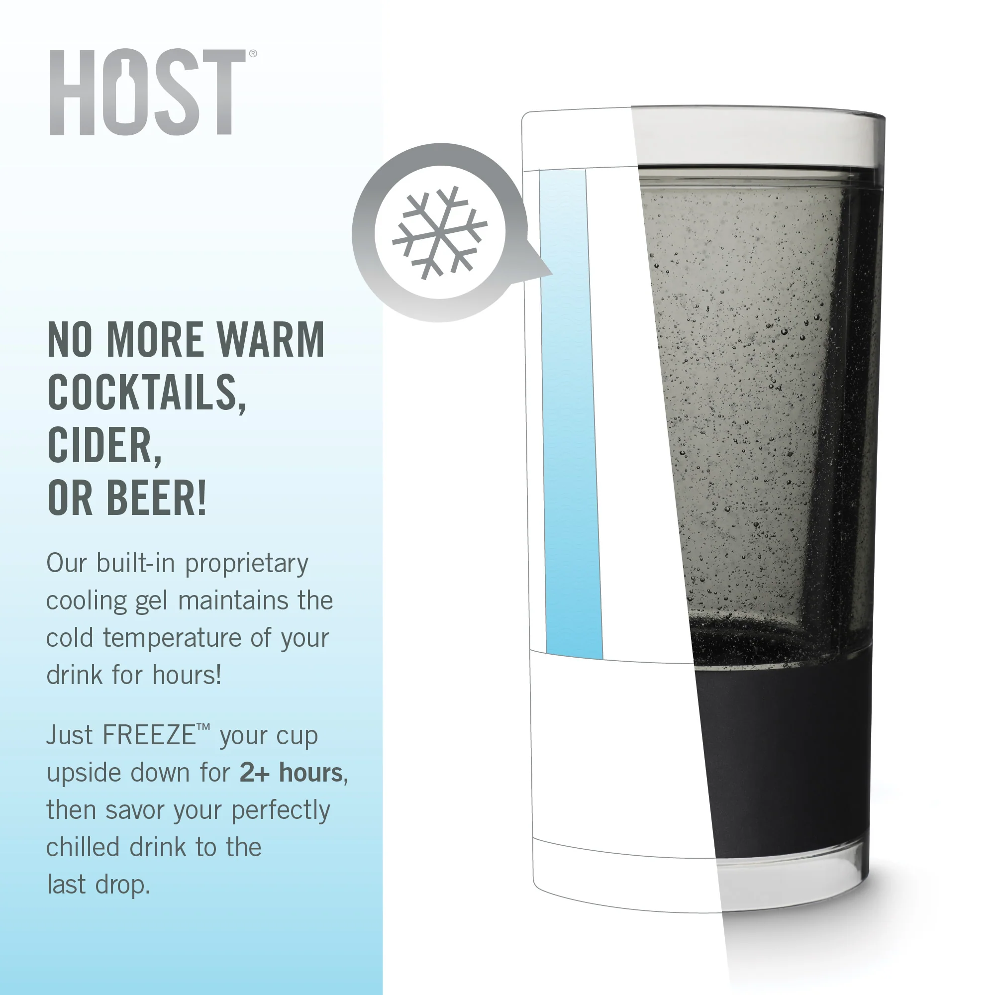 Highball FREEZE Cooling Cup in Tinted Gray, Set of 2 - Image 7