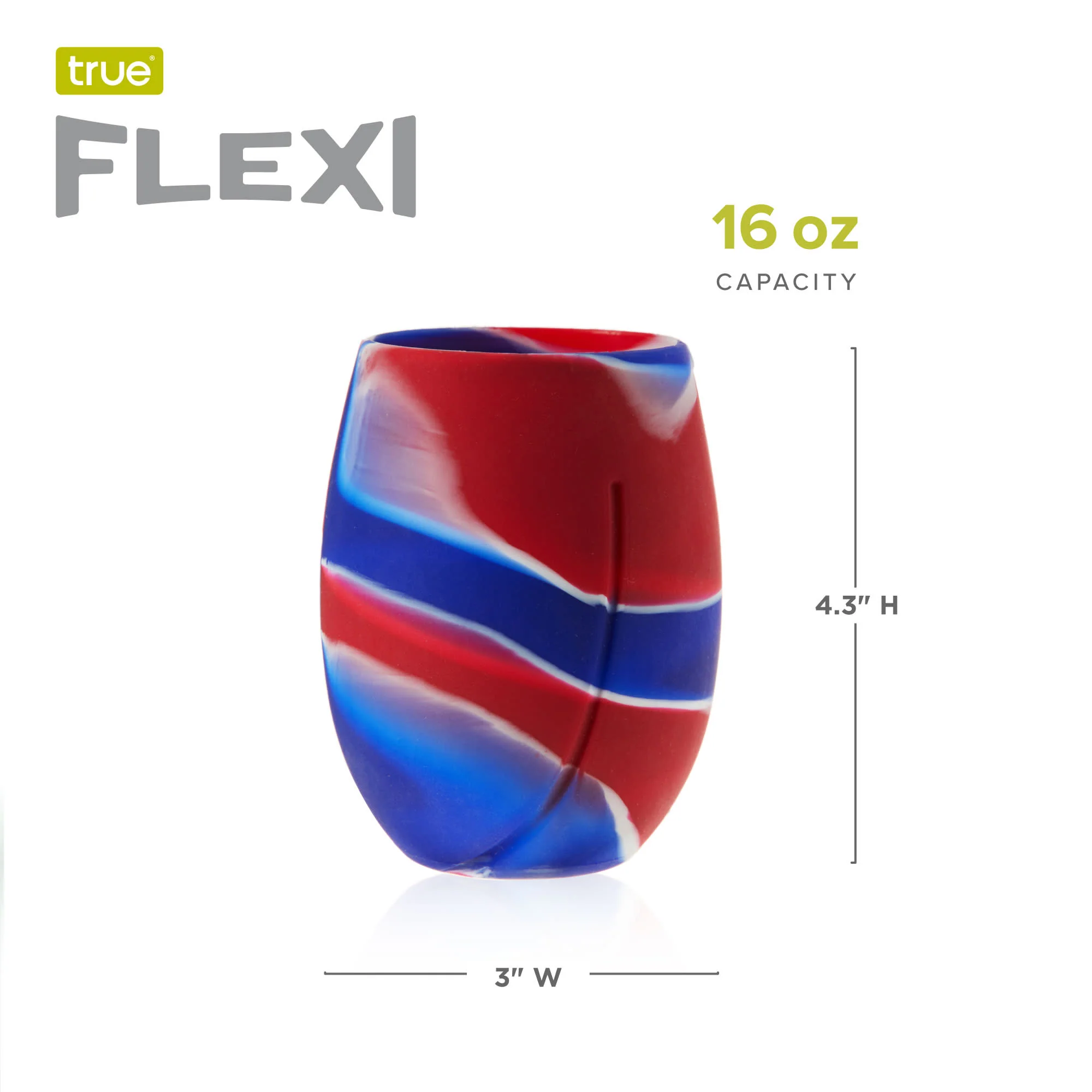 Flexi Aerating Silicone Wine Cups in Tie Dye, Set of 2 - Image 7