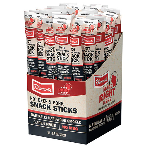 Klement's Hot Beef Sticks, 0.8 oz - Image 2