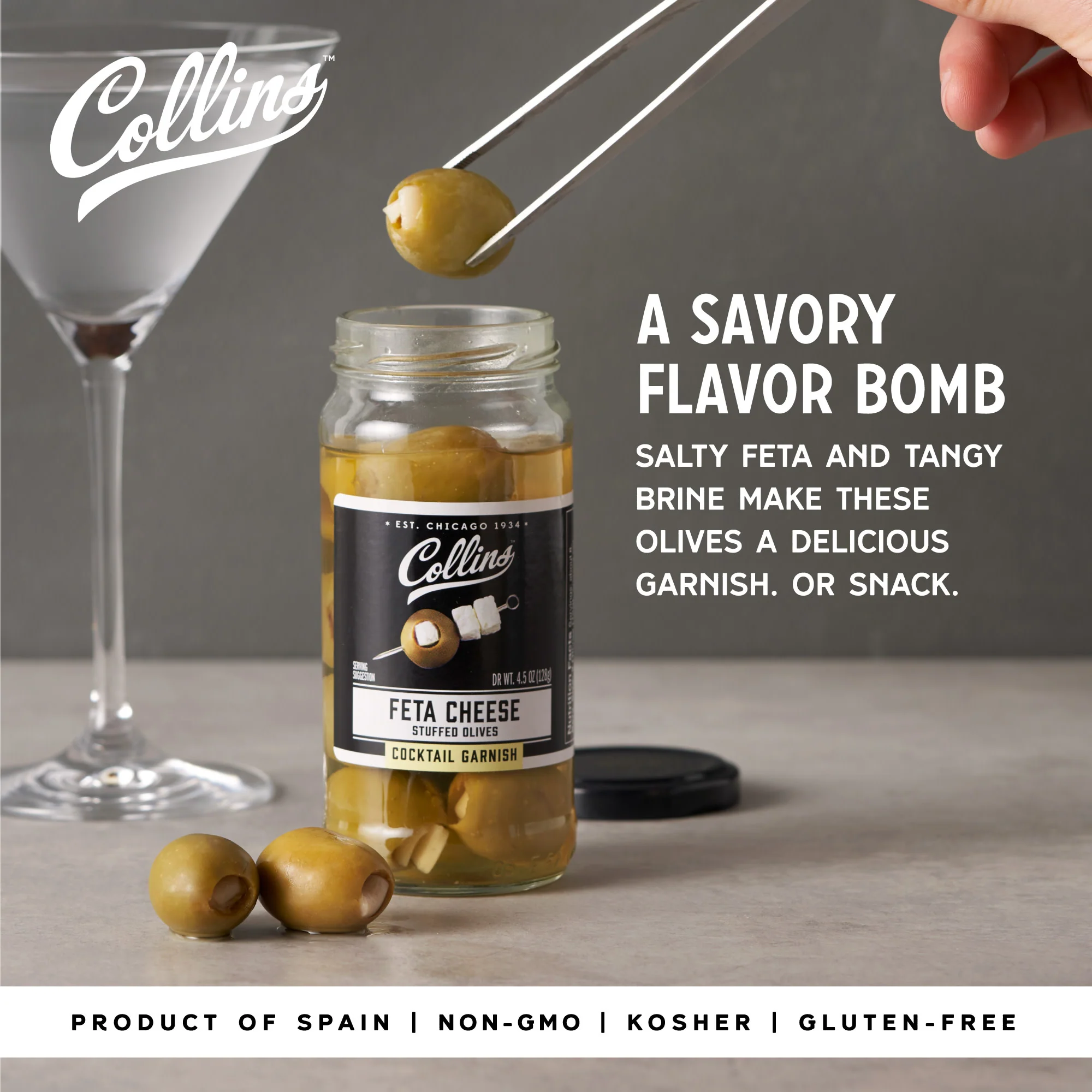 Feta Stuffed Olives, 5 oz - Image 3